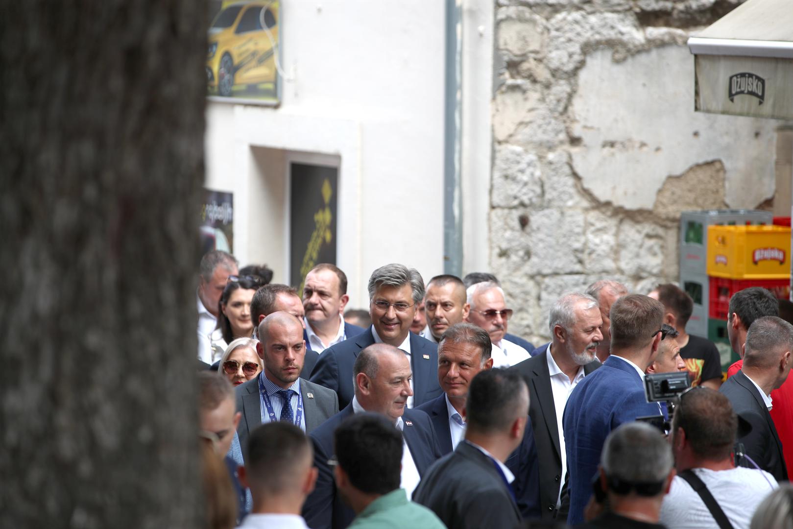 06.08.2023., Sinj -Andrej Plenkovic dolazi na 308. Sinjska alka  Photo: Zvonimir Barisin/PIXSELL