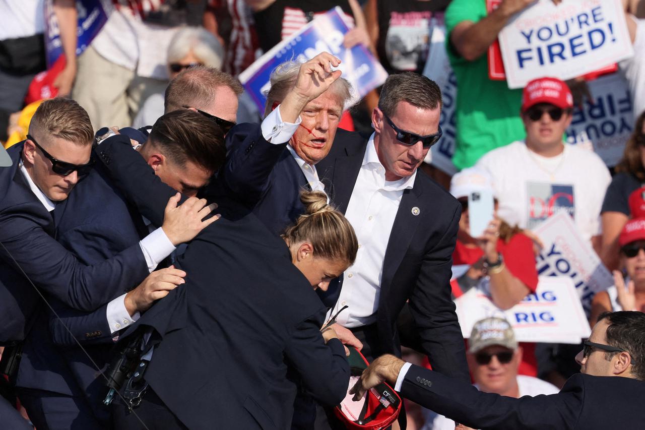 FILE PHOTO: Republican presidential candidate Donald Trump holds a campaign rally in Butler