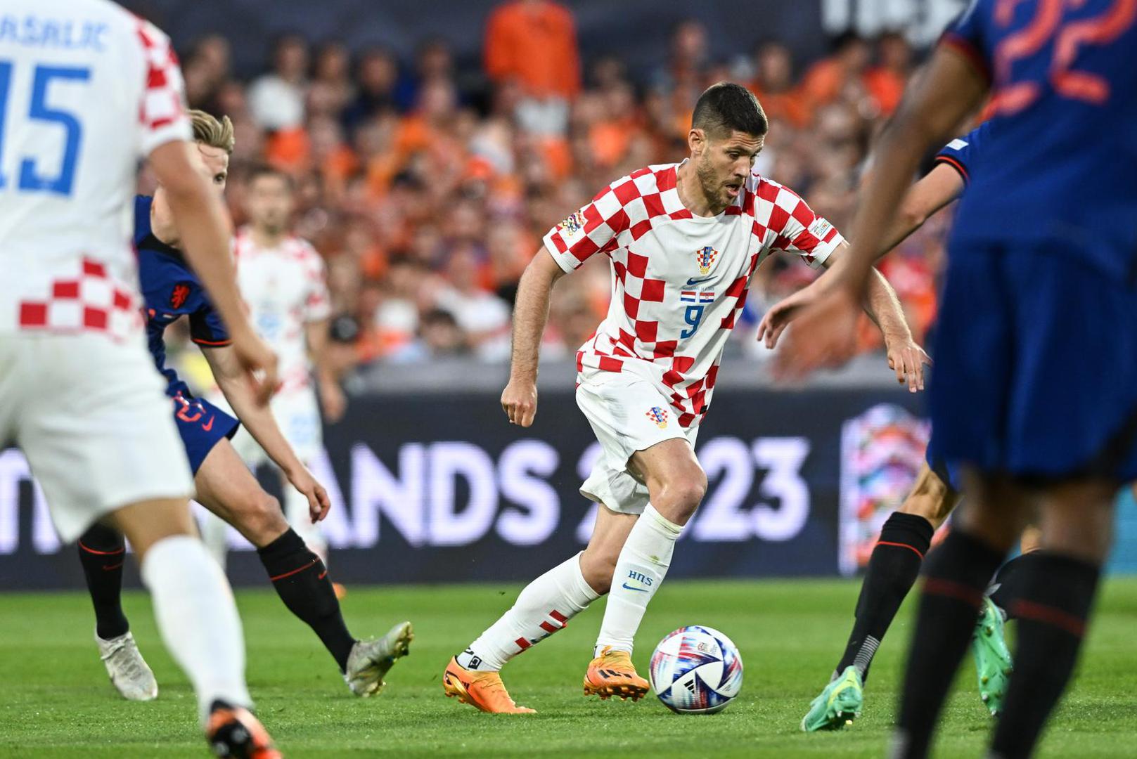 14.06.2023., stadion Feyenoord "De Kuip", Rotterdam, Nizozemska - UEFA Liga Nacija, polufinale, Nizozemska - Hrvatska. Andrej Kramaric Photo: Marko Lukunic/PIXSELL