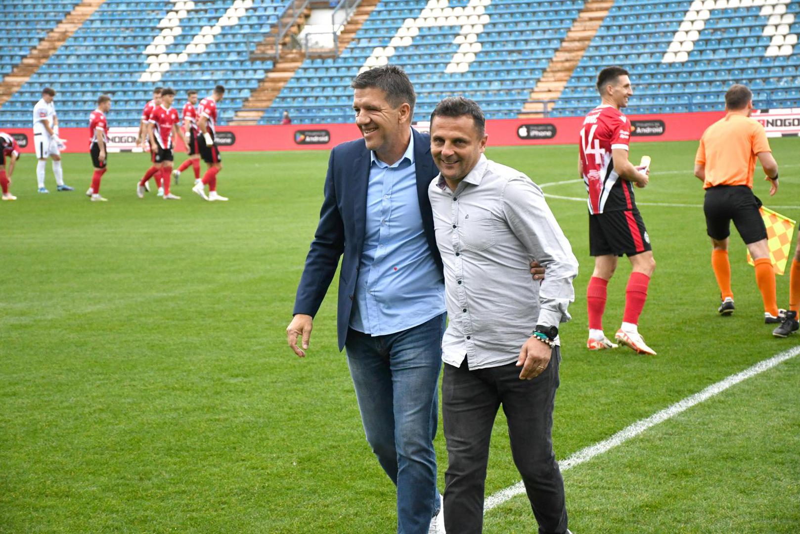 21.10.2023., Stadion Varteks, Varazdin - SuperSport HNL, 12. kolo, NK Varazdin - NK Lokomotiva. Silvio Cabraja, Mario Kovacevic Photo: Damir Spehar/PIXSELL