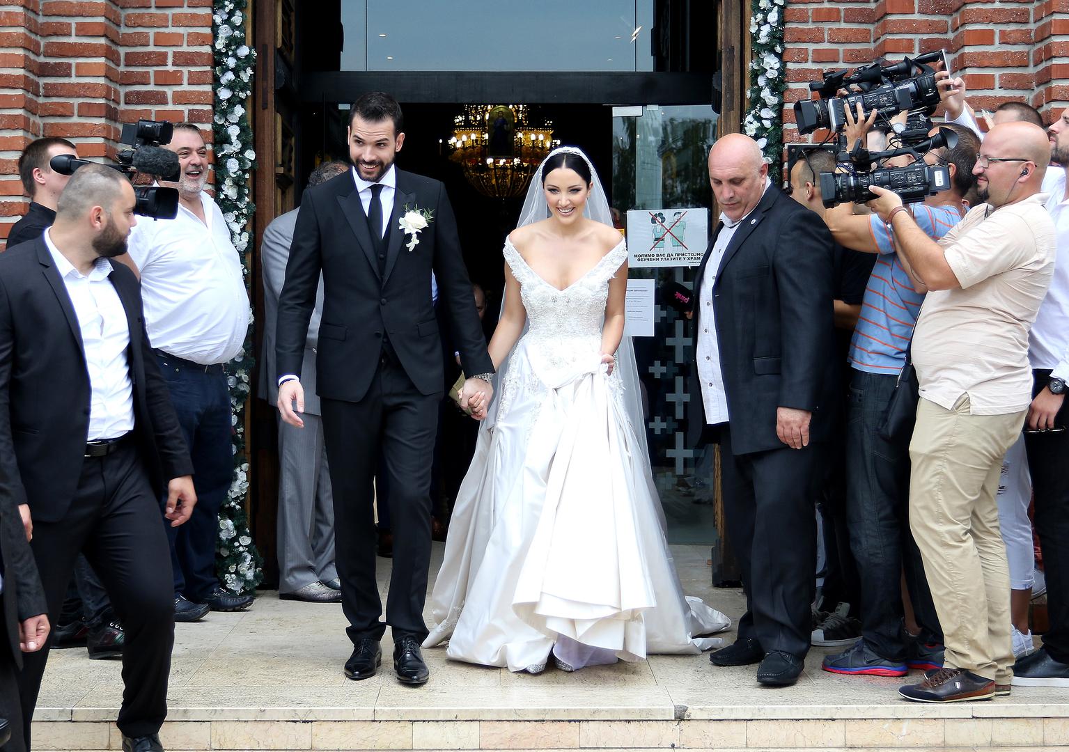 21, June, 2018, Belgrade - Church wedding of Aleksandra Prijovic and Filip Zivojinovic. Filip Zivojinovic and Aleksandra Prijovic (Zivojinovic). Photo: Antonio Ahel/ATAImages

21, jun, 2018, Beograd - Crkveno vencanje Aleksandre Prijovic i Filipa Zivojinovica. Foto: Antonio Ahel/ATAImages Photo: Antonio Ahel/PIXSELL