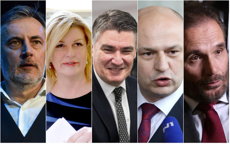 Miroslav Škoro, Kolinda Grabar-Kitarović, Zoran Milanović, Mislav Kolakušić i Anto Nobilo