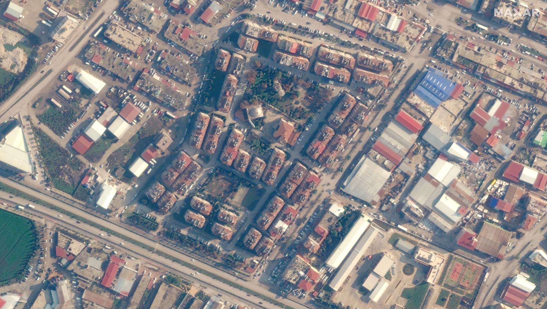 A satellite image shows buildings before an earthquake in Antakya, Turkey, December 22, 2022. Satellite image ?2023 Maxar Technologies/Handout via REUTERS   ATTENTION EDITORS - THIS IMAGE HAS BEEN SUPPLIED BY A THIRD PARTY. MANDATORY CREDIT. NO RESALES. NO ARCHIVES. DO NOT OBSCURE LOGO. Photo: MAXAR TECHNOLOGIES/REUTERS