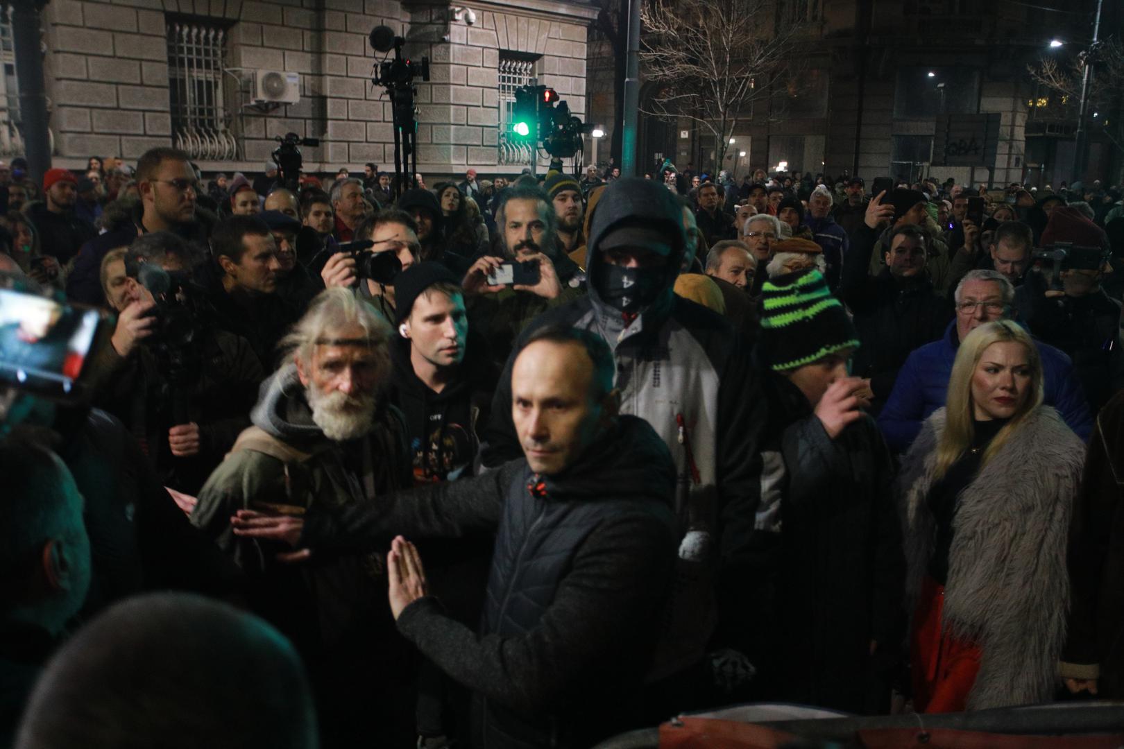 18, December, 2023, Belgrade - In front of the headquarters of the Republic Election Commission in Kralja Milan Street, a protest organized by the coalition "Serbia against violence" is underway due to the "stealing of the citizens' electoral will". Photo: Milos Tesic/ATAImages

18, decembar, 2023, Beograd - Ispred sedista Republicke izborne komisije u Ulici kralja Milana u toku je protest koji je organizovala koalicija "Srbija protiv nasilja" zbog "kradje izborne volje gradjana". Photo: Milos Tesic/ATAImages Photo: Milos Tesic/ATAImages/PIXSELL