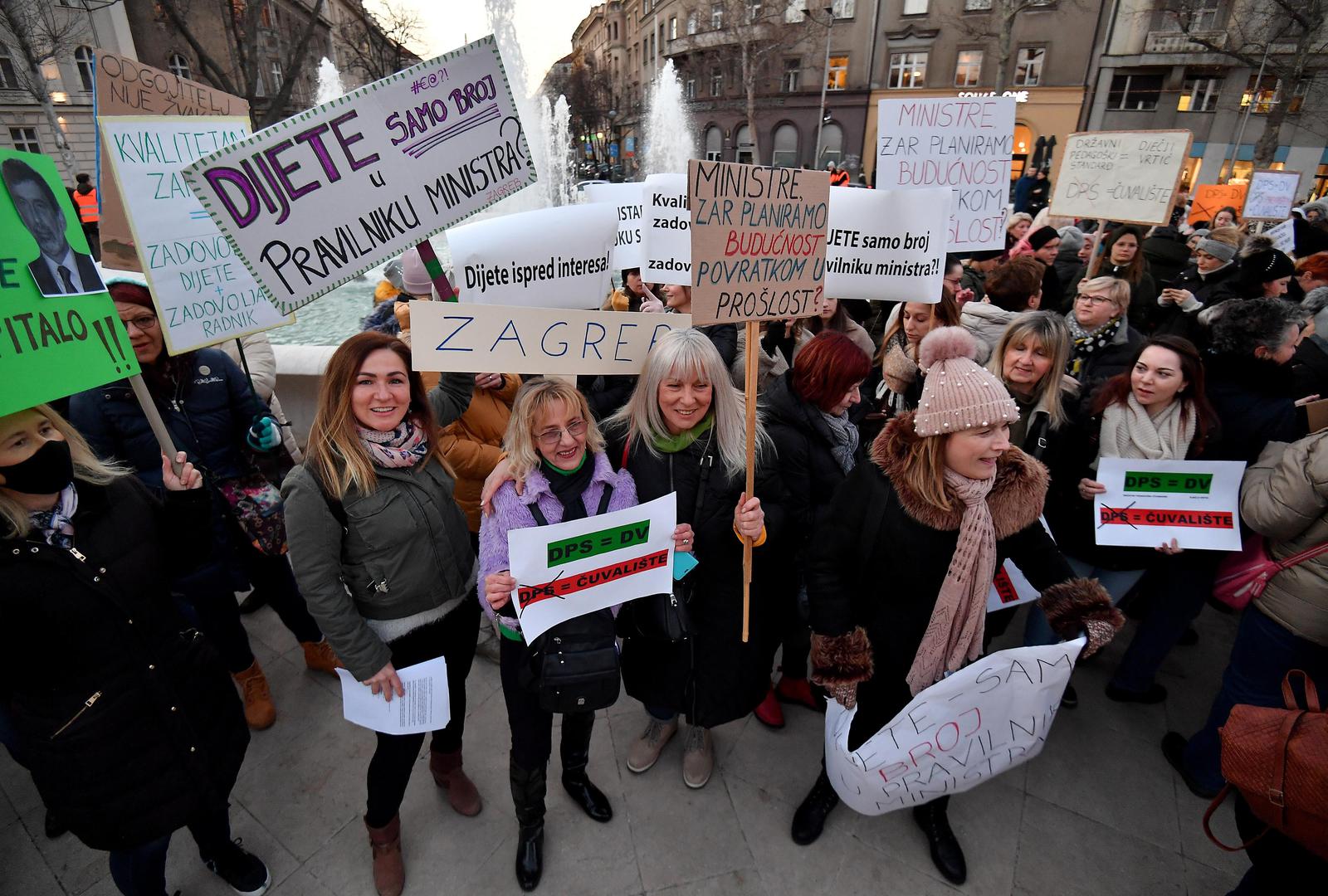 08.03.2022., Zagreb - Na Trgu zrtava fasizma odrzan prosvjedni mars pod parolom Danas mars, sutra strajk. Photo: Marko Lukunic/PIXSELL