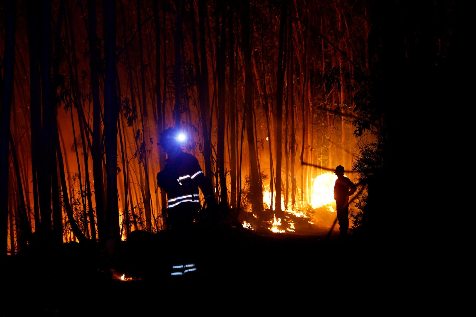 Firefighters battle a wildfire in the vicinity of Soutelo, Portugal, September 18, 2024. REUTERS/Susana Vera Photo: SUSANA VERA/REUTERS