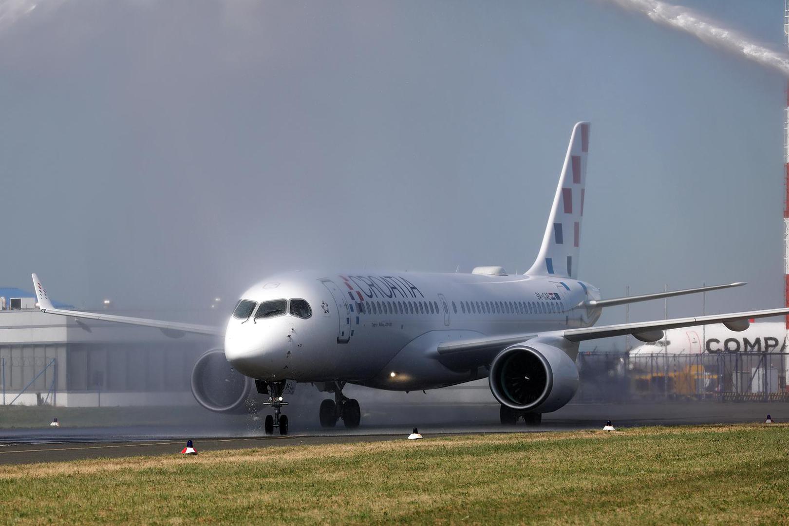 30.07.2024.,Zagreb - Docek prvog novog zrakoplova Airbus A220, cime sluzbeno pocinje cjelokupna obnova flote hrvatskog nacionalnog avioprijevoznika Photo: Zeljko Hladika/PIXSELL