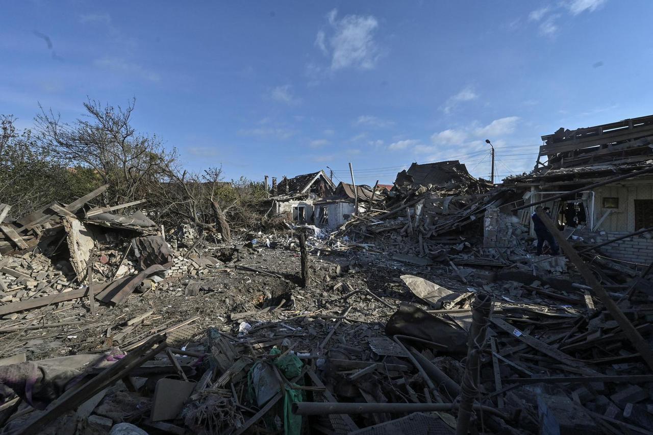 Aftermath of a Russian air strike in Zaporizhzhia