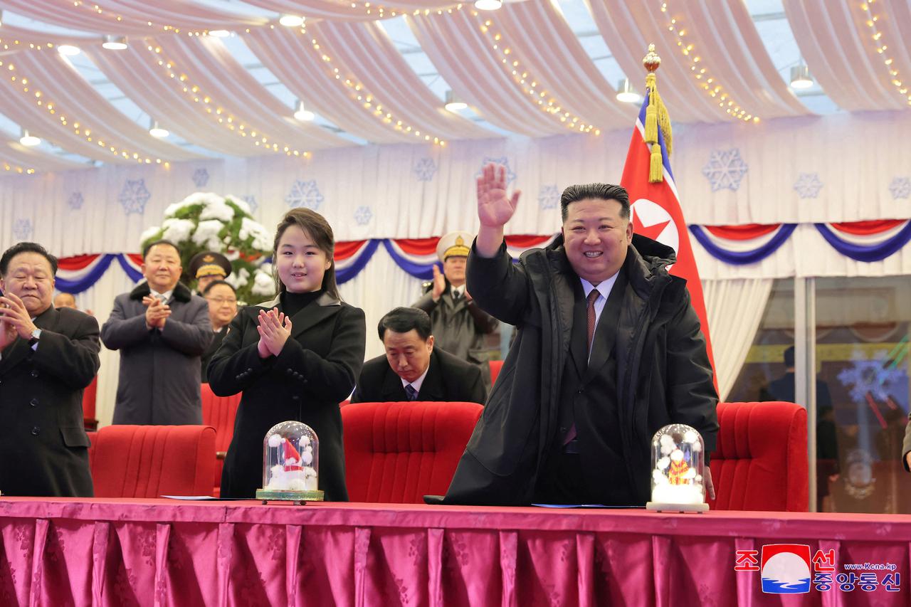 North Korean leader Kim Jong Un attends an event to celebrate the New Year, in Pyongyang