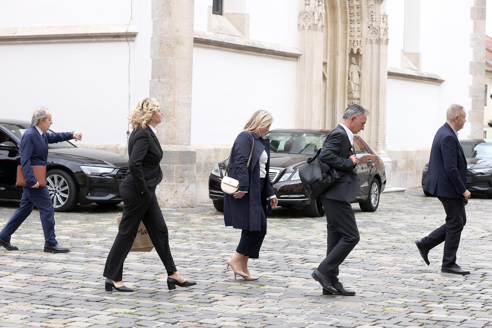 07.05.2024., Zagreb - Zastupnici nacionalnih manjina dolaze u Banske dvore na pregovore s HDZ-om o formiranju vecine.  Photo: Patrik Macek/PIXSELL