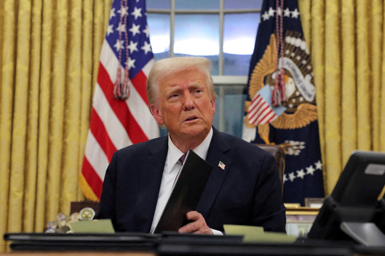 FILE PHOTO: U.S. President Donald Trump at the Oval Office in Washington