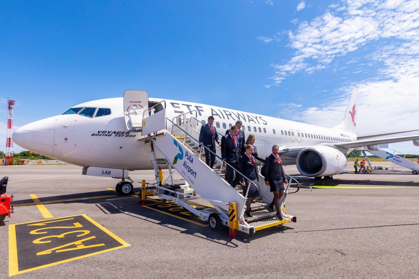 29.05.2021., Pula - U pulskoj zracnoj luci predstavljena je nova hrvatska zrakoplovna tvrtka ETF AIRWAYS te njihov prvi putnicki zrakoplov Boeing 737-800. Photo: Srecko Niketic/PIXSELL