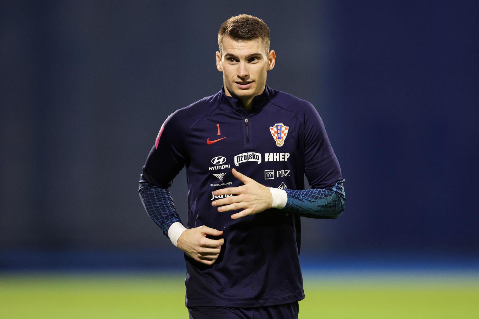 09.10.2023., Zagreb - Trening hrvatske nogometne reprezentacije na stadionu Maksimir uoci utakmica kvalifikacija za Europsko prvenstvo protiv Turske i Walesa. Dominik Livakovic Photo: Luka Stanzl/PIXSELL