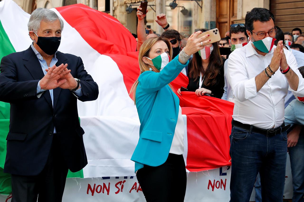 Protest against the government of Prime Minister Giuseppe Conte in Rome