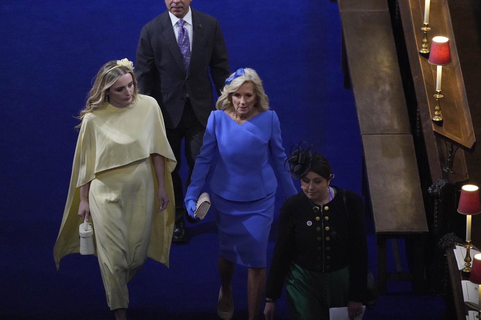 First Lady of the United States, Dr Jill Biden, and her grand daughter Finnegan Biden at the coronation of King Charles III and Queen Camilla at Westminster Abbey, London. Picture date: Saturday May 6, 2023. Photo: Andrew Matthews/PRESS ASSOCIATION