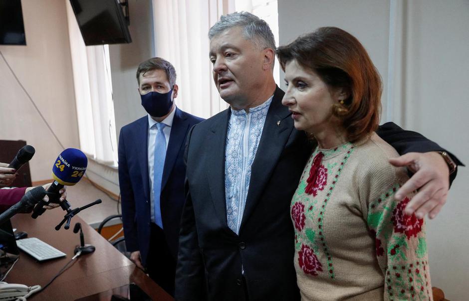 Ukrainian former President Poroshenko attends a court hearing in Kyiv