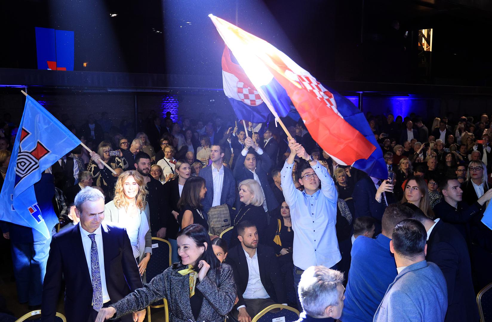 12.03.2024., Lauba, Zagreb - Ususret nadolazecim izborima za Hrvatski sabor, organizacije gradskih cetvrti HDZ-a Crnomerec, Donji Grad, Gornji Grad-Medvescak, Maksimir i Podsljeme svecanim skupom za Zagreb, obiljezili su 34. obljetnicu osnutka. Na skupu koji  je sudjelovao i predsjednik Vlade i HDZ-a Andrej Plenkovic. Photo: Marko Prpic/PIXSELL