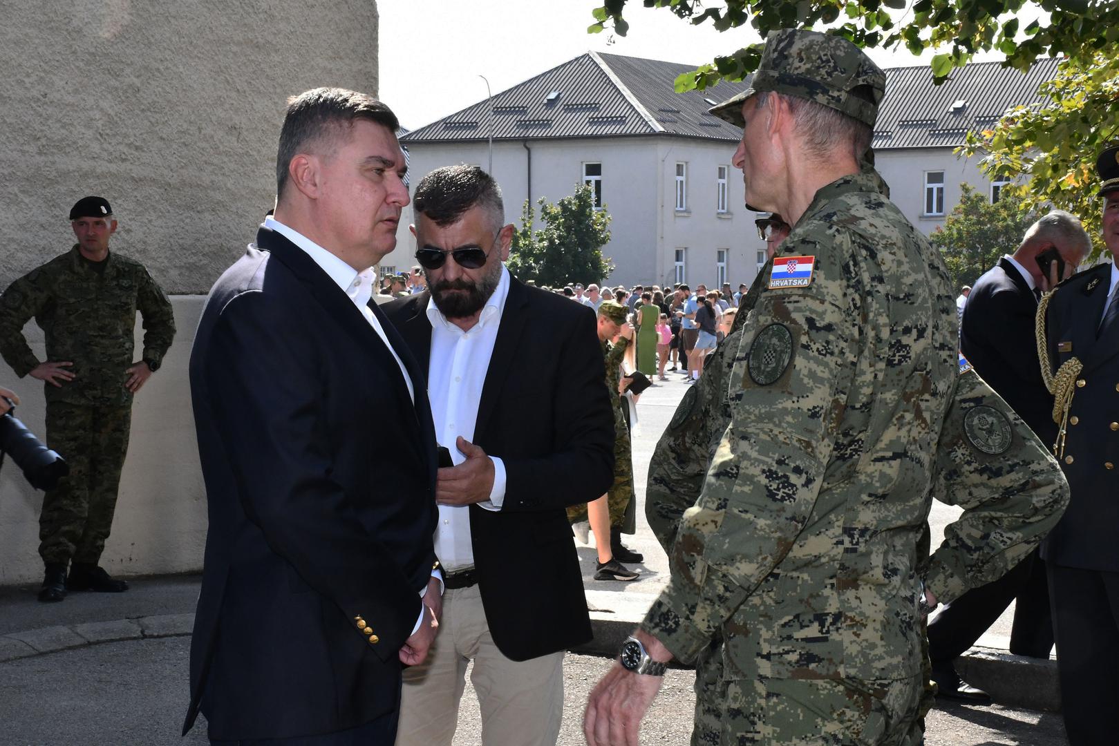 30.08.2024., Pozega - Predsjednik Republike i vrhovni zapovjednik Oruzanih snaga Republike Hrvatske Zoran Milanovic sudjelovao je na svecanoj prisezi 43. narastaja rocnih vojnika na dragovoljnom vojnom osposobljavanju u Pozegi. Photo: Ivica Galovic/PIXSELL