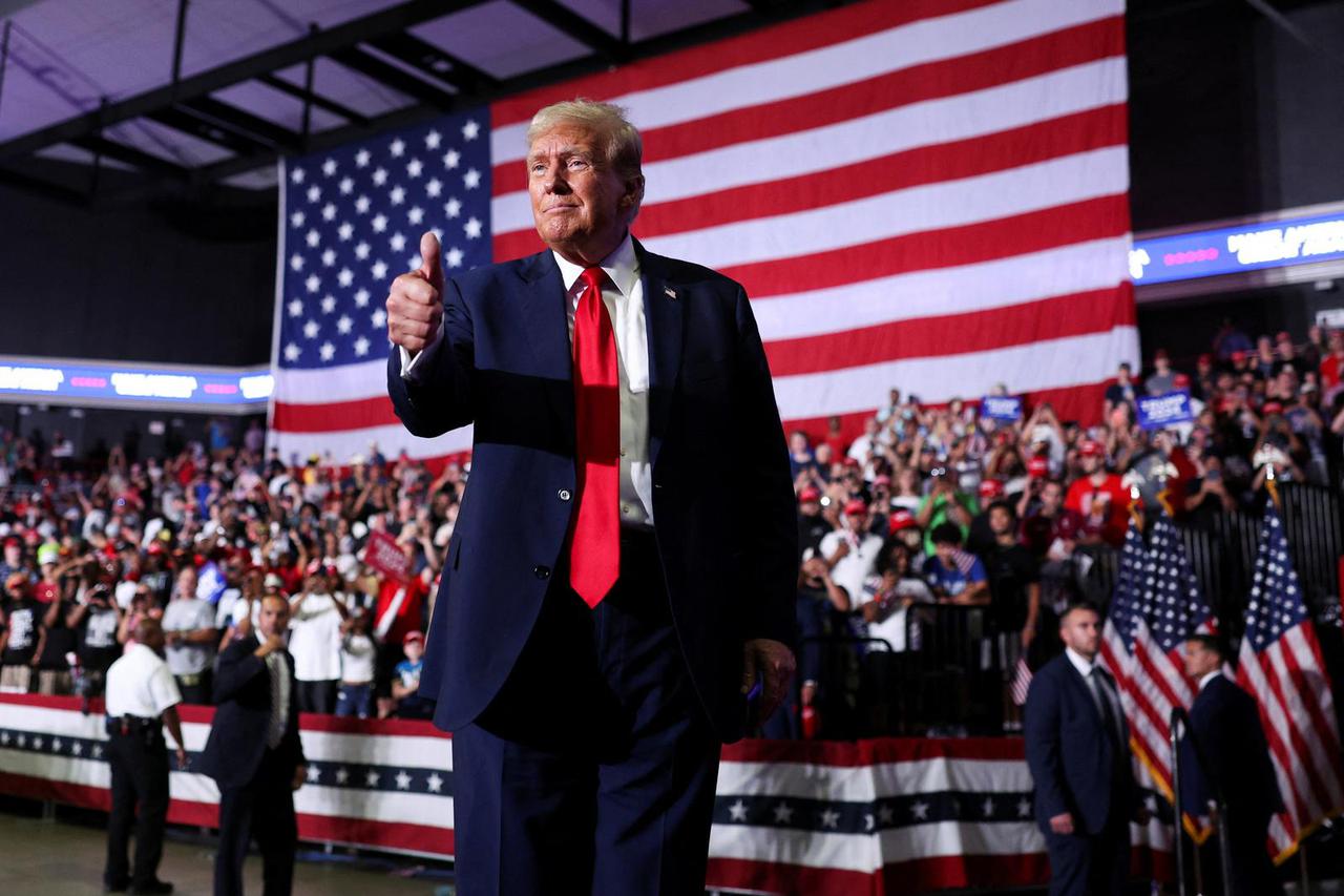 Former U.S. President and Republican presidential candidate Trump's campaign event in Philadelphia