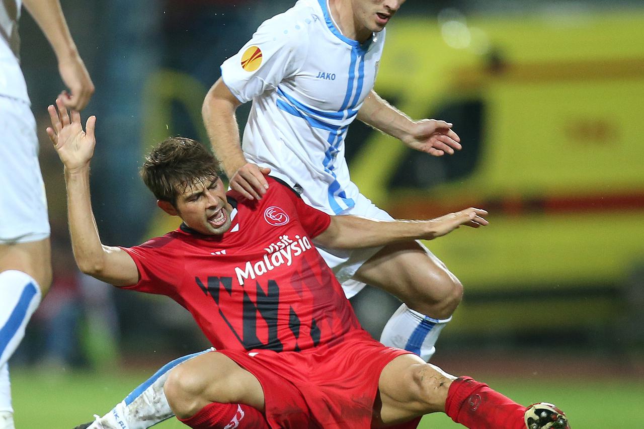 02.10.2014., stadion Kantrida, Rijeka - UEFA Europska liga, skupina G, 02. kolo, HNK Rijeka - Sevilla FC. Coke, Andrej Kramaric. Photo: Igor Kralj/PIXSELL