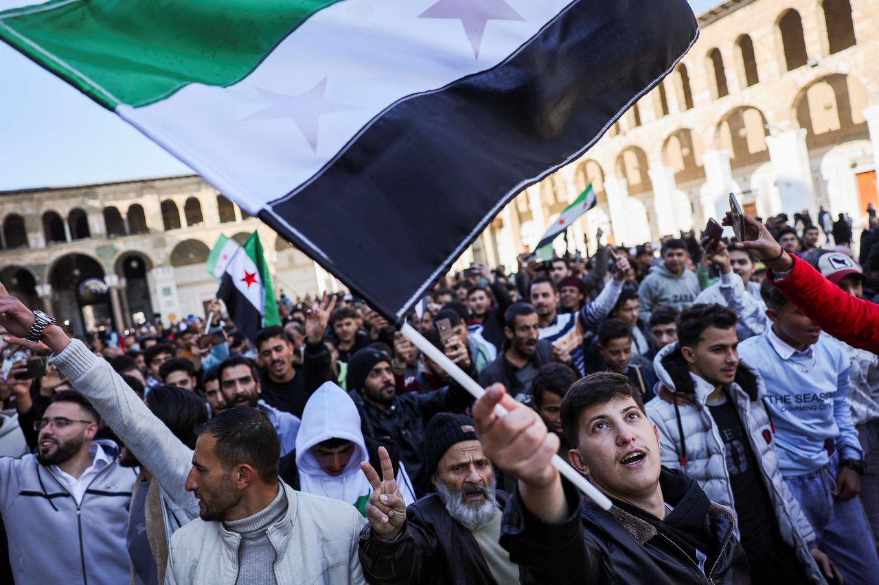 The first Friday at Umayyad Mosque after members of the ruling Syrian body settle in to take control of the city, in Damascus