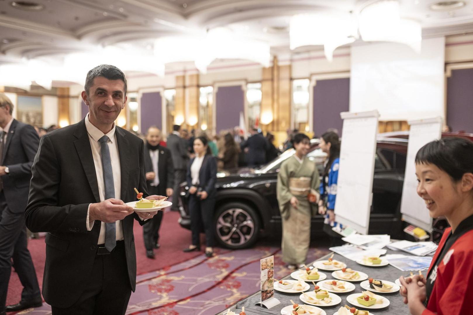 21.02.2024., Zagreb-  Primanje povodom rodjendana japanskog cara u Westinu, a japanske tvrtke u Hrvatskoj izlazu svoje proizvode.  Photo: Igor Soban/PIXSELL