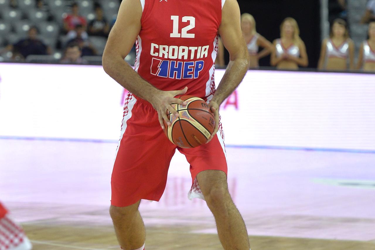 28.08.2015., Arena Zagreb, Zagreb - Pripremni turnir za EuroBasket 2015., Hrvatska - Izrael. Pripremni turnir uoci Eurobasketa 2015 koji ce prvi puta odrzati u cetiri drzave. Hrvatska (Zagreb), Njemacka (Berlin), Litvija (Riga) i Francuska (Montpellier) u