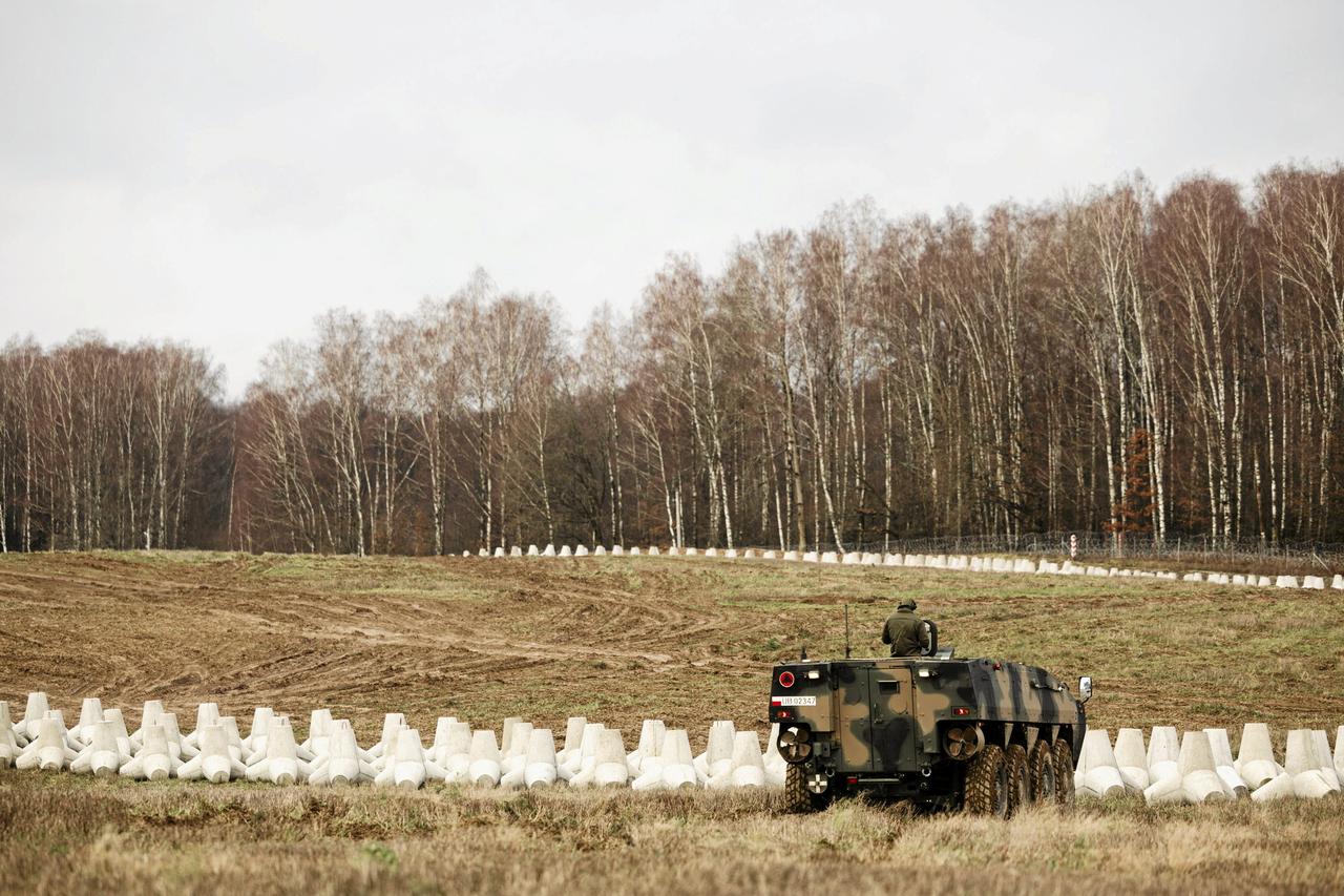 Polish PM Tusk visits the first part of a system East Shield in Dabrowka