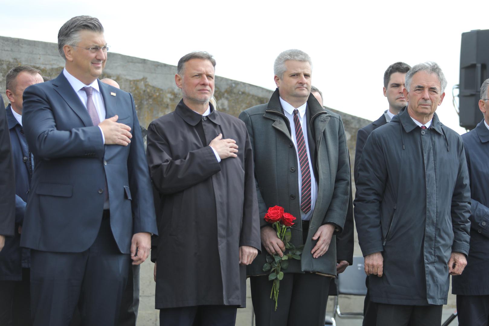 21.04.2024., Jasenovac - Povodom dana sjecanja na zrtve ustaskog logora u Jasenovcu odrzana je komemoracija te kolona sjecanja. Photo: Luka Batelic/PIXSELL