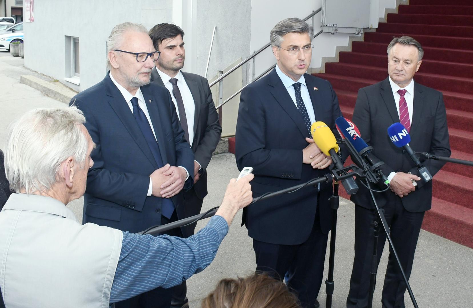 03.06.2020., Sisak - Predsjednik Vlade i HDZ-a Andrej Plenkovic sudjelovao je na sjednici Zupanijskog odbora HDZ-a Sisacko-moslavacke zupanije.
Photo: Nikola Cutuk/PIXSELL