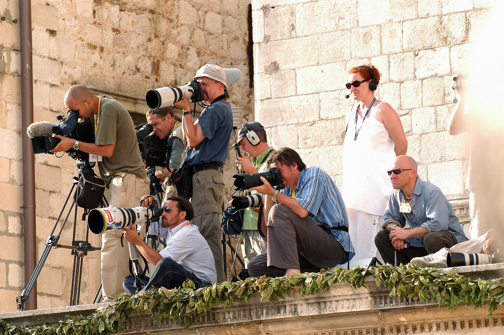 06.06.2003., Dubrovnik, Hrvatska. Sveti otac Ivan Pavao II u svom trecem pohodu Hrvatskoj susreo se s vjernicima u Dubrovniku, gdje je odrzao svetu misu te obisao i Stradun gdje se kratko zadrzao ispred crkve Sv. Vlaha. Photo Sinisa Hancic/PIXSELL