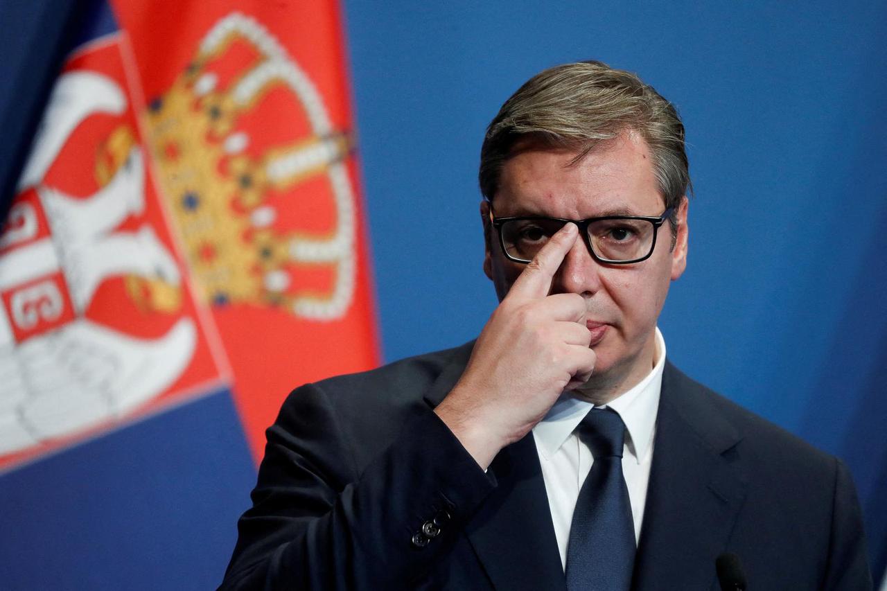 FILE PHOTO: Hungarian PM Orban, Austrian Chancellor Nehammer and Serbian President Vucic attend a news conference in Budapest