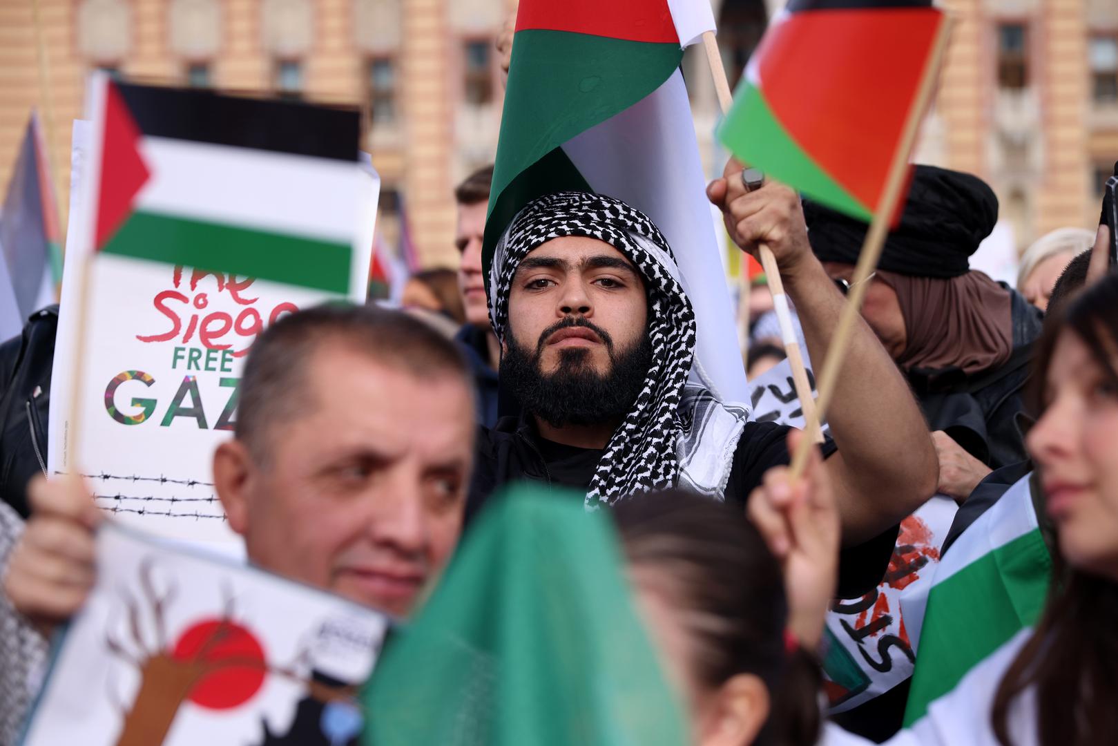 22.10.2023., Sarajevo, Bosna i Hercegovina - Prosvjed podrske Palestinskom narodu odrzan je u Sarajevu. Photo: Armin Durgut/PIXSELL