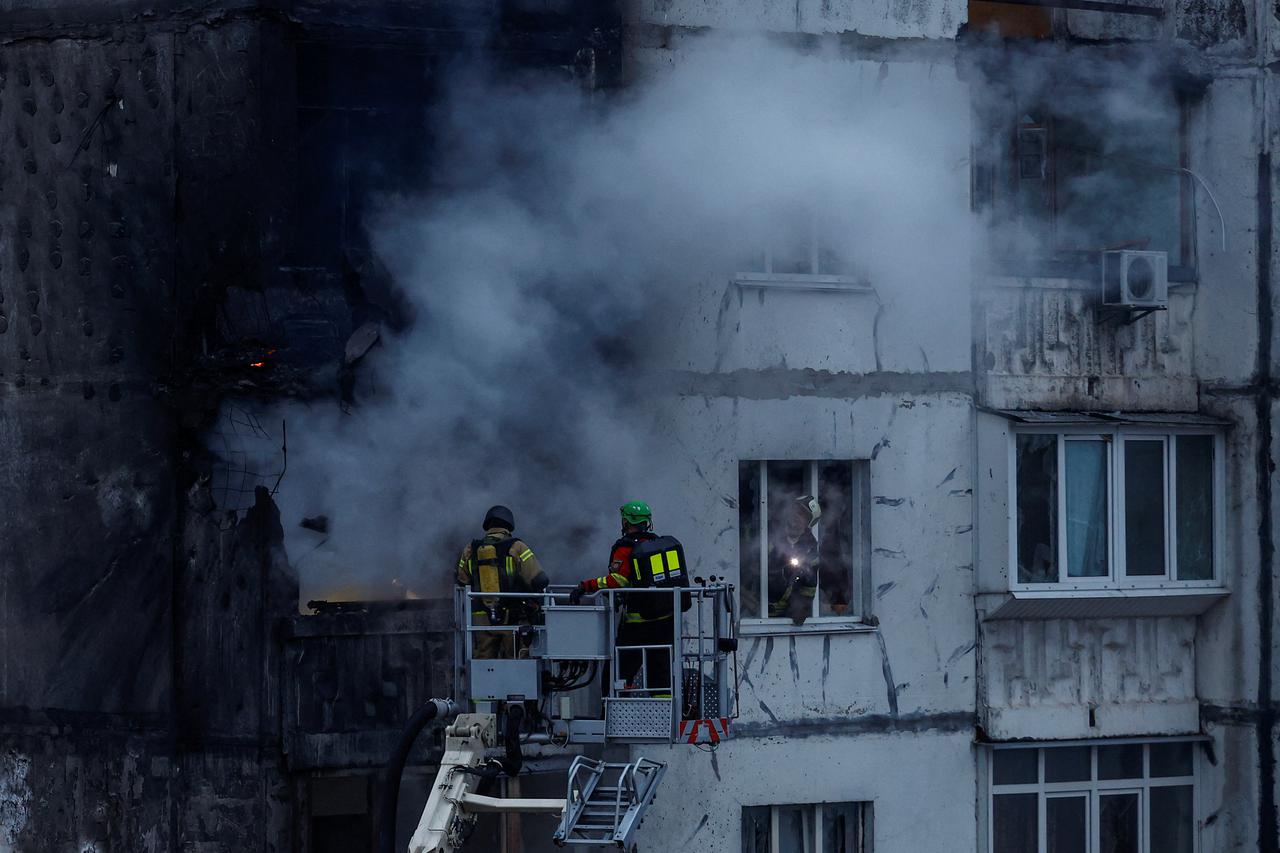 Aftermath of a Russian drone attack in Kyiv