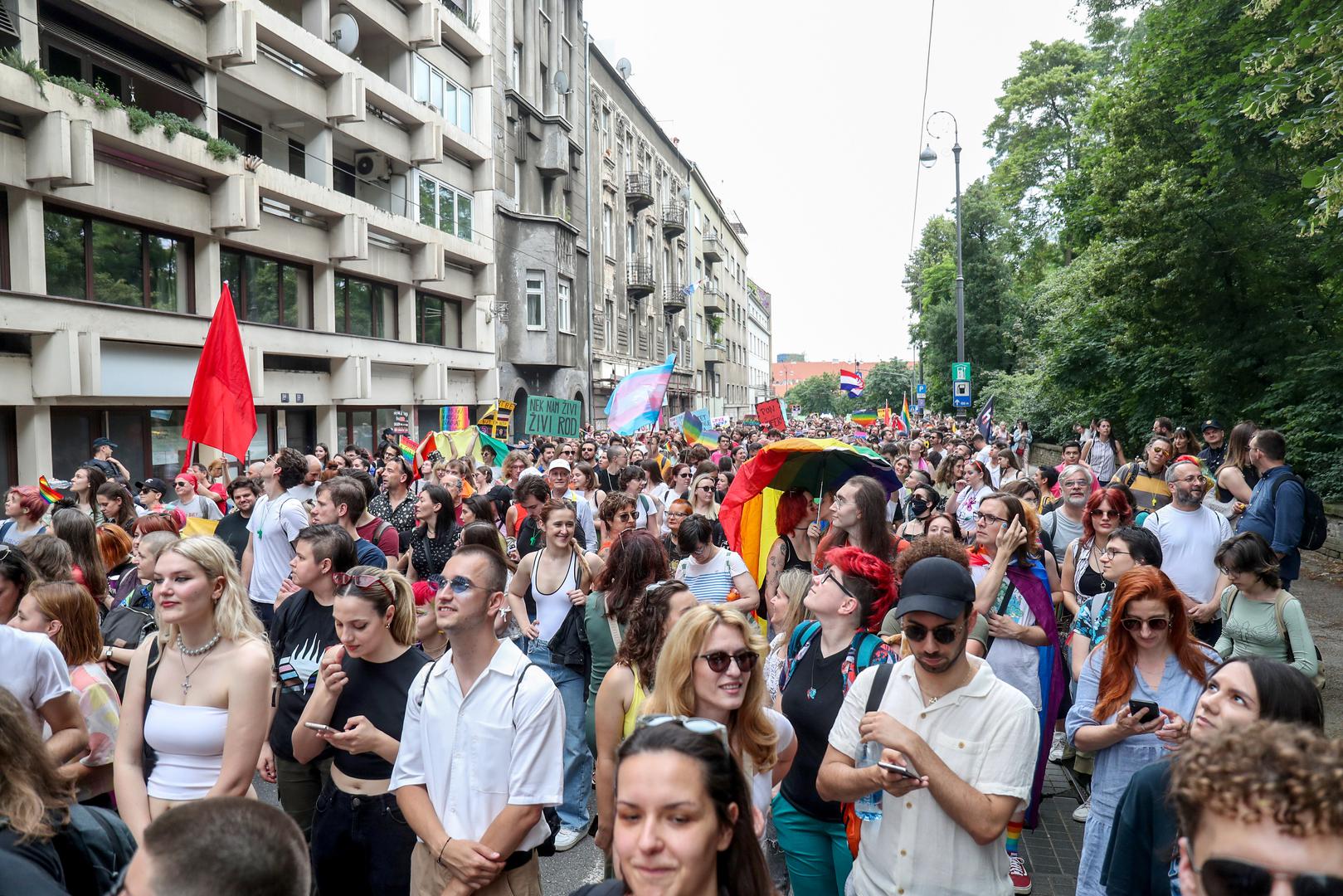 10.06.2022., Zagreb - 22. Povorka ponosa LGBTIQ+ zajednice, osoba i duginih obitelji Zagreb Pridea ove se godine odrzava pod sloganom "Zajedno za trans prava!". Photo: Matija Habljak/PIXSELL