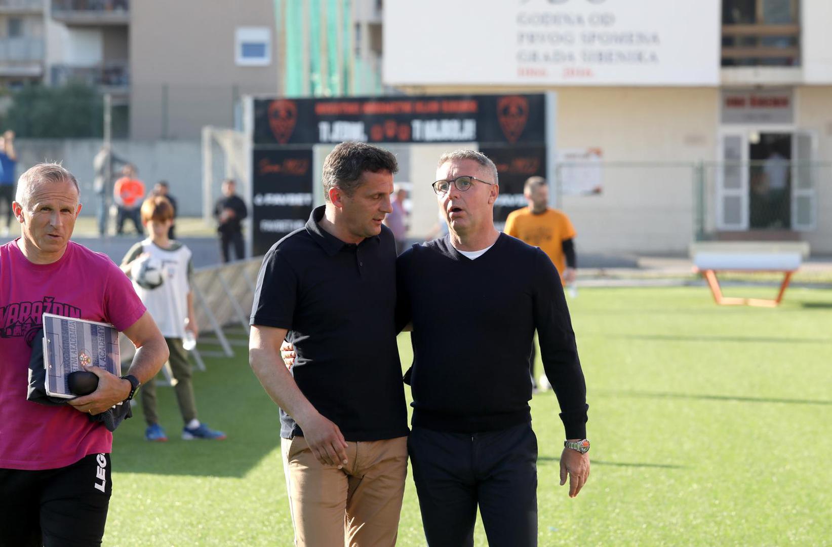 05.05.2023., stadion Subicevac, Sibenik - SuperSport HNL, 33. kolo, HNK Sibenik - NK Varazdin. trener Varazdina Mario Kovacevic, trener Sibenika Damir Canadi Photo: Dusko Jaramaz/PIXSELL