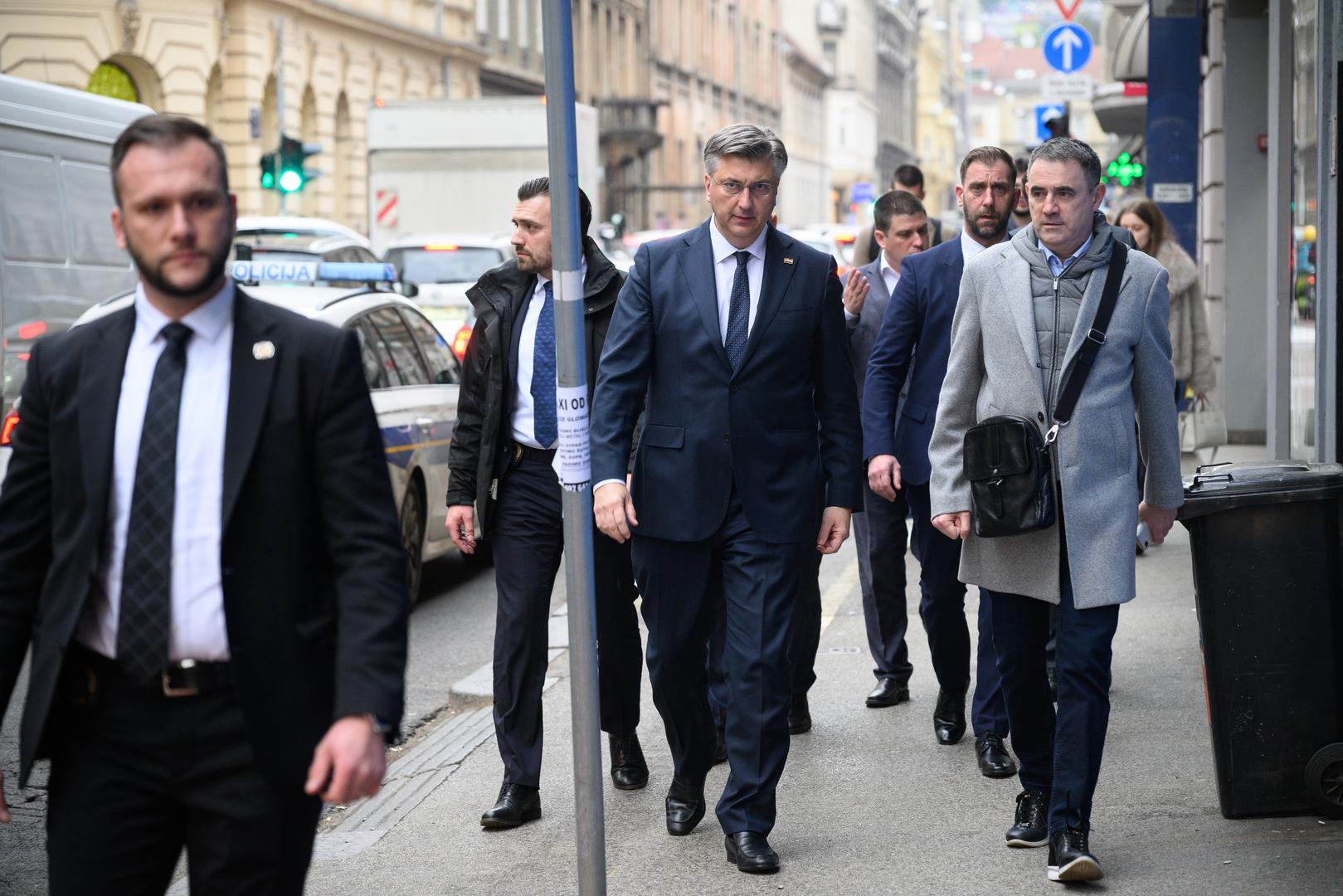 27.02.2024., Zagreb - Dolazak ministara na Sjednicu Sireg predsjednistva HDZ-a. Andrej Plenkovic.
 Photo: Davor Puklavec/PIXSELL