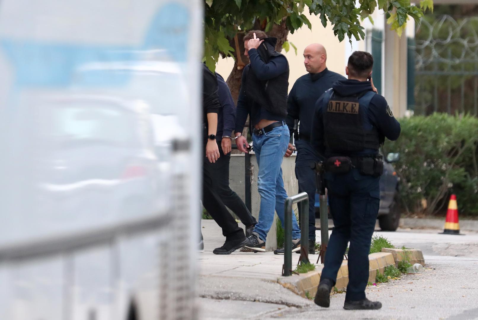 04.12.2023., Atena, Grcka  - Policija dovodi navijaci Dinama, Bad Blue Boyse na sud u Ateni. Photo: Matija Habljak/PIXSELL