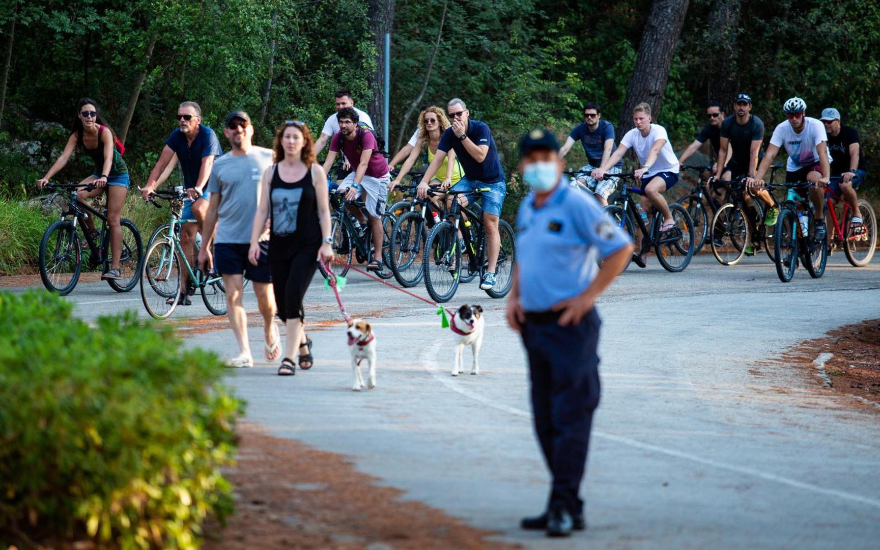 01.08.2020., Split - Prosvjed “Za Marjan bez auta”, s ciljem vracanja zabrane prometovanja osobnih automobila po park sumi Marjan.
Photo: Milan Sabic/PIXSELL