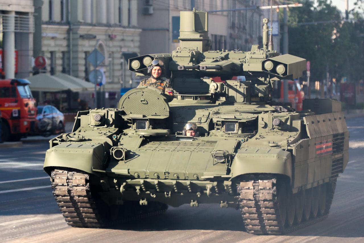 Military hardware ahead of Victory Day parade in Moscow