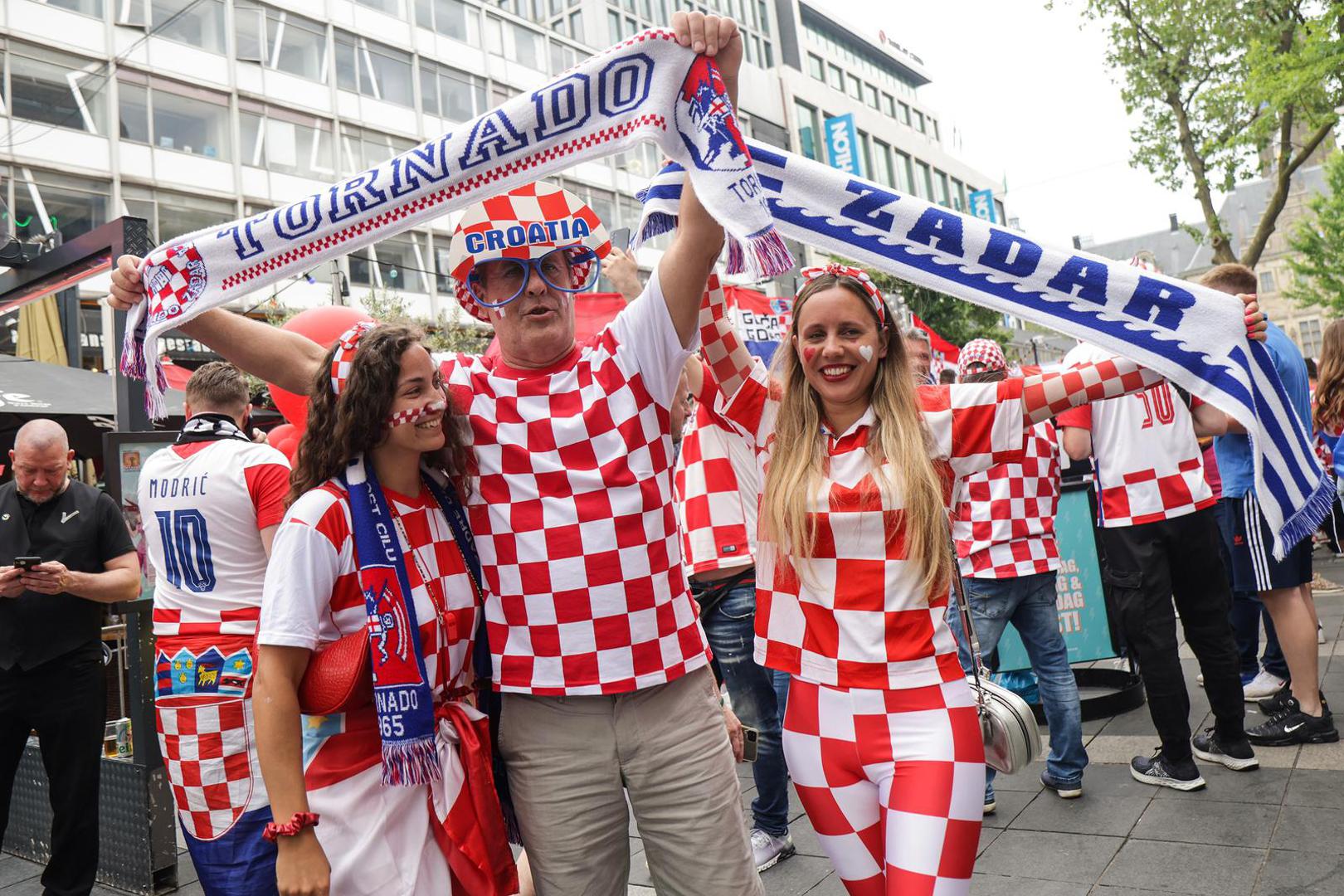 18.06.2023., Rotterdam, Nizozemska - Navijacko ozracje u centru grada uoci vecerasnje utakmice finala Lige nacija izmedju Hrvatske i Spanjolske.  Photo: Luka Stanzl/PIXSELL