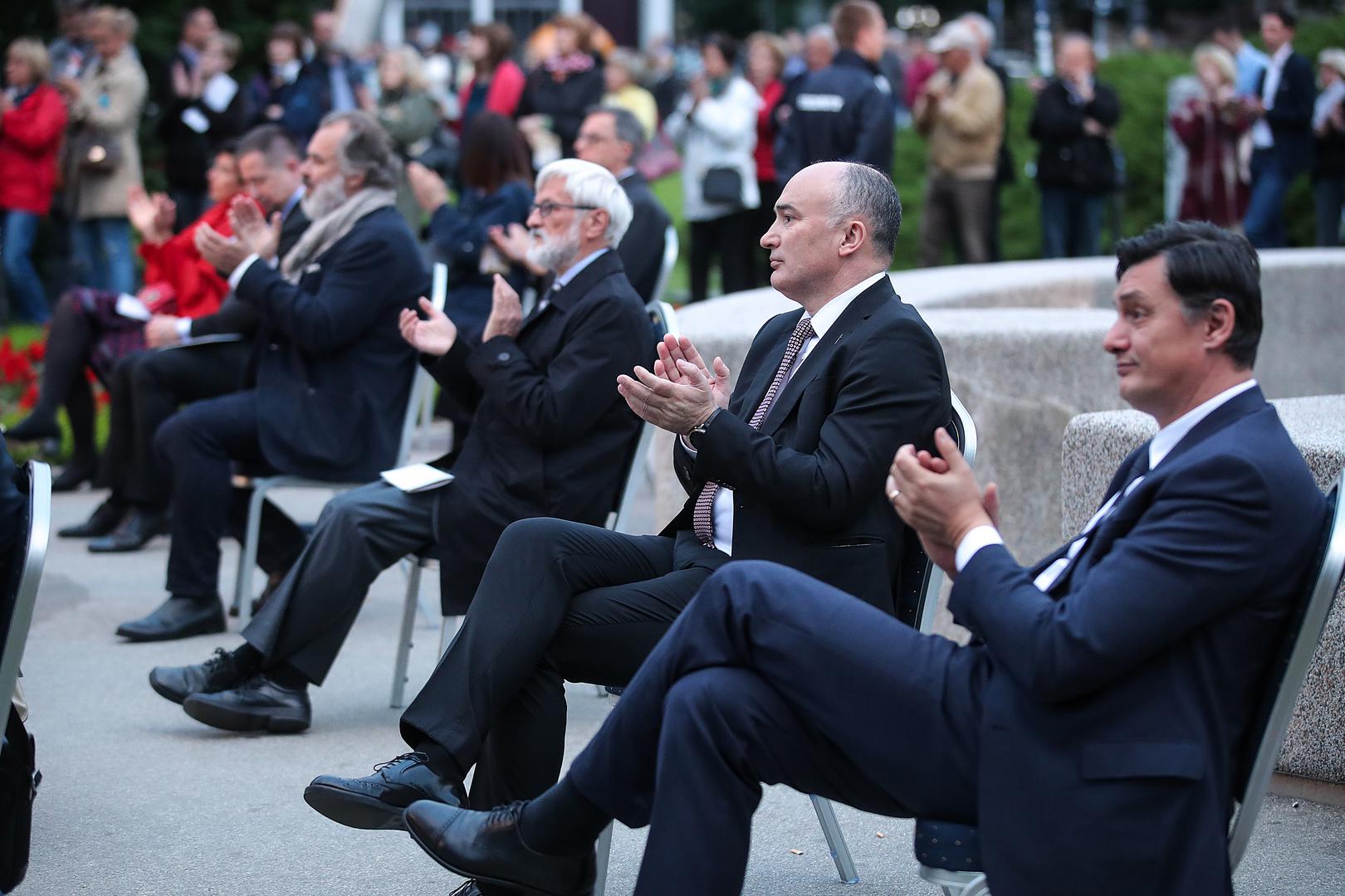 30.05.2020., Zagreb - Svecani koncert ispred HNK u povodu Dana drzavnosti. Ivan Tolj, Goran Gavranovic

Photo: Goran Stanzl/PIXSELL