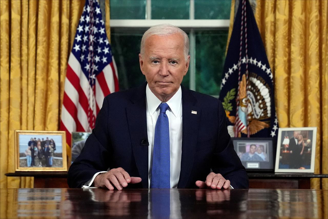 U.S. President Joe Biden addresses the nation on his decision to end his reelection bid in Washington