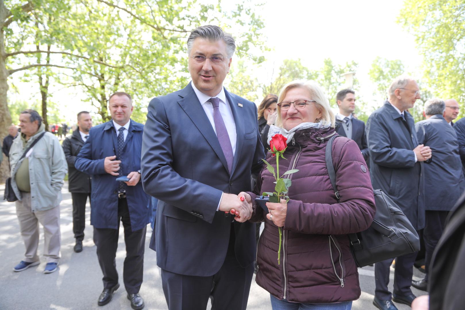 21.04.2024., Jasenovac - Povodom dana sjecanja na zrtve ustaskog logora u Jasenovcu odrzana je komemoracija te kolona sjecanja. Photo: Luka Batelic/PIXSELL