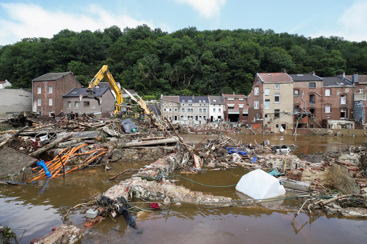 Heavy rainfalls, in Pepinster, Belgium