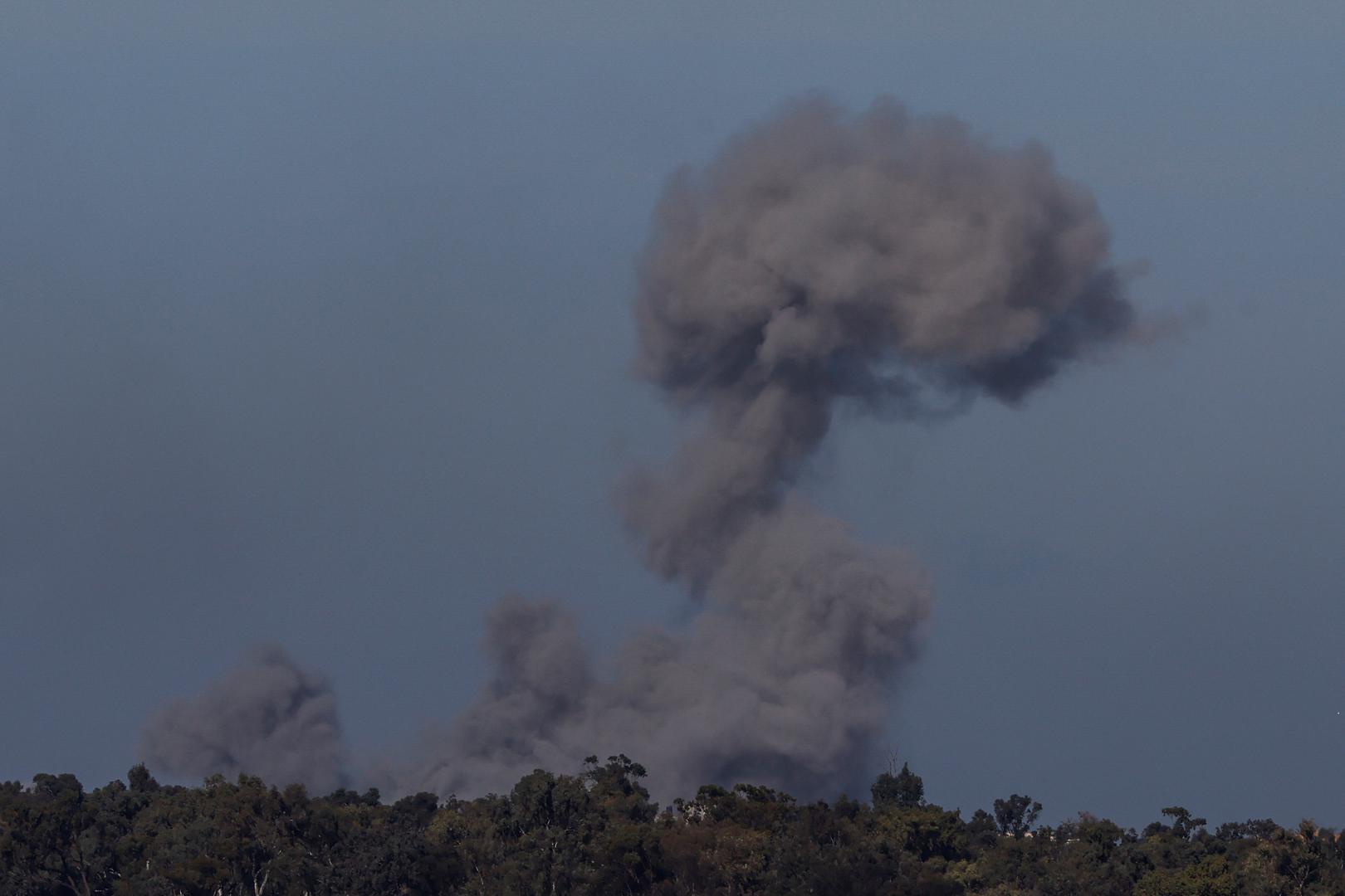 Smoke rises over Gaza during Israeli strikes, amid the ongoing conflict between Israel and the Palestinian Islamist group Hamas, as seen from southern Israel, January 13, 2024. REUTERS/Tyrone Siu Photo: TYRONE SIU/REUTERS