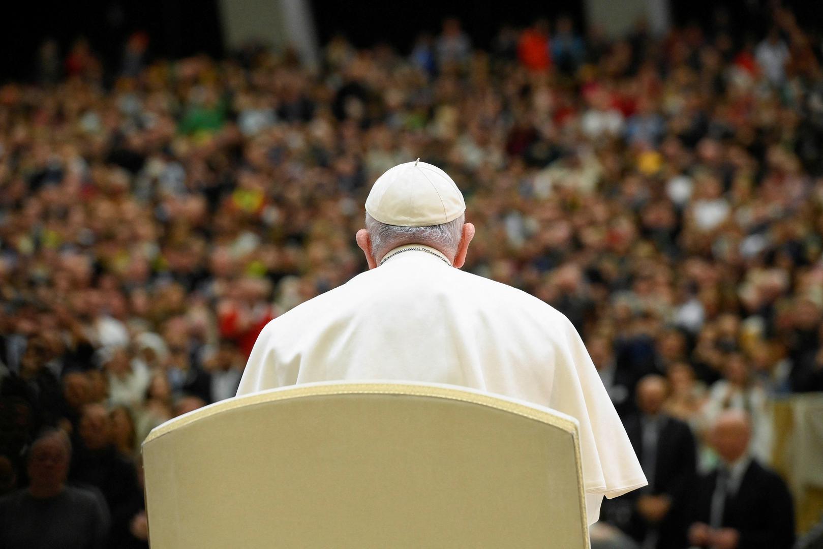 Pope Francis holds the weekly general audience at the Vatican, February 15, 2023. Divisione Produzione Fotografica/ Vatican Media/­Handout via REUTERS    ATTENTION EDITORS - THIS IMAGE WAS PROVIDED BY A THIRD PARTY. Photo: VATICAN MEDIA/REUTERS