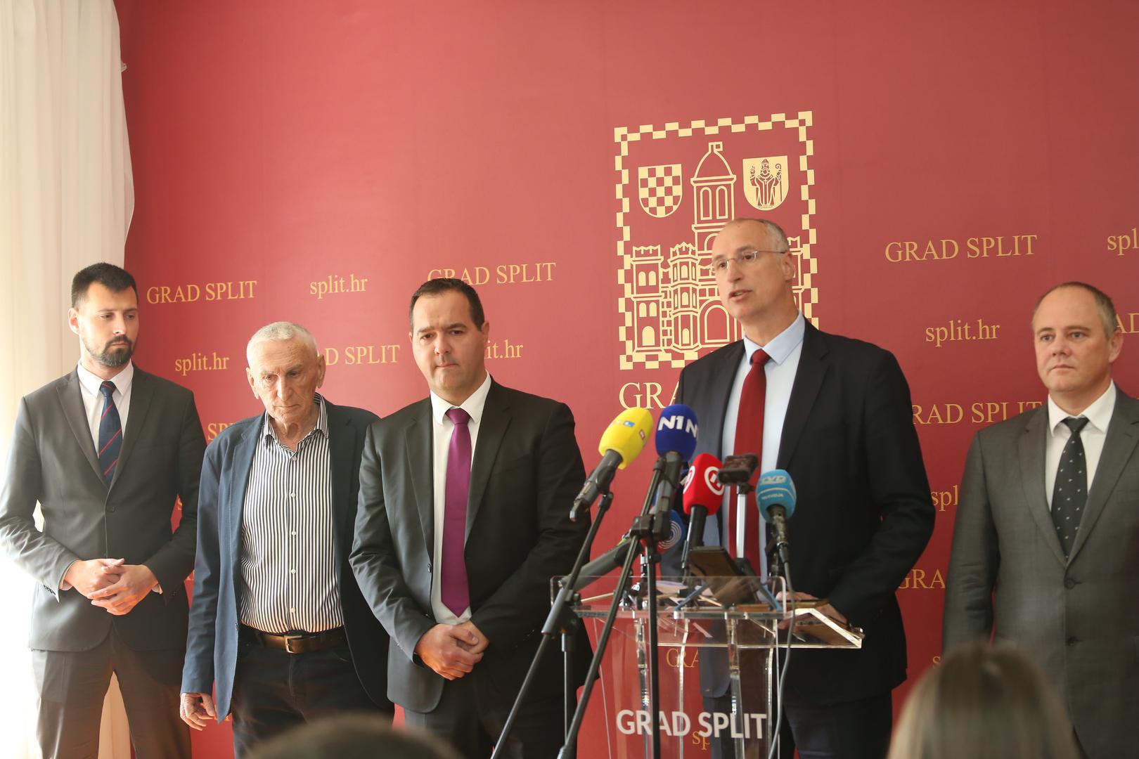 22.03.2023., Split - Ivica Puljak, Dejan Kruzic i Kruno Peronja odrzali su konferenciju za novinare o Spaladium Areni.  Photo: Ivana Ivanovic/PIXSELL