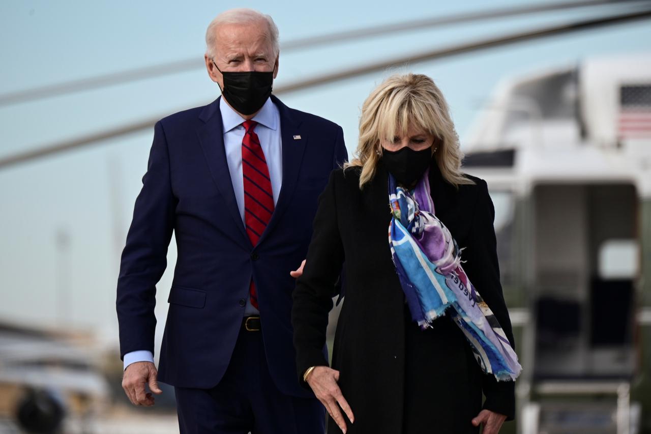 U.S. President Joe Biden boards Air Force One for a trip to Delaware