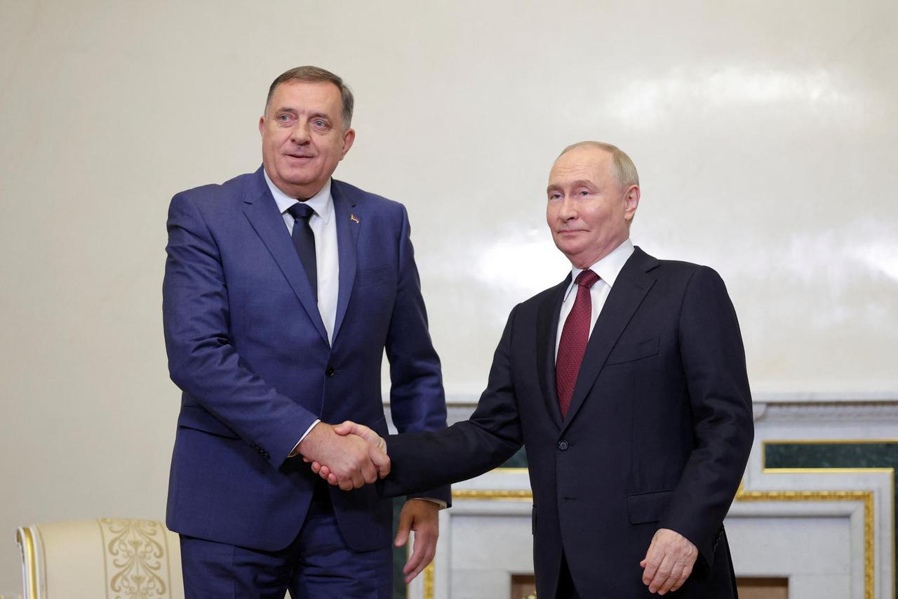 Russia's President Putin and Serb Republic's President Dodik meet in St Petersburg